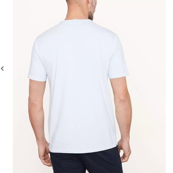 Vince Garment Dye T-Shirt Blue Solid Crew Neck Short Sleeve + - Picture 2 of 6